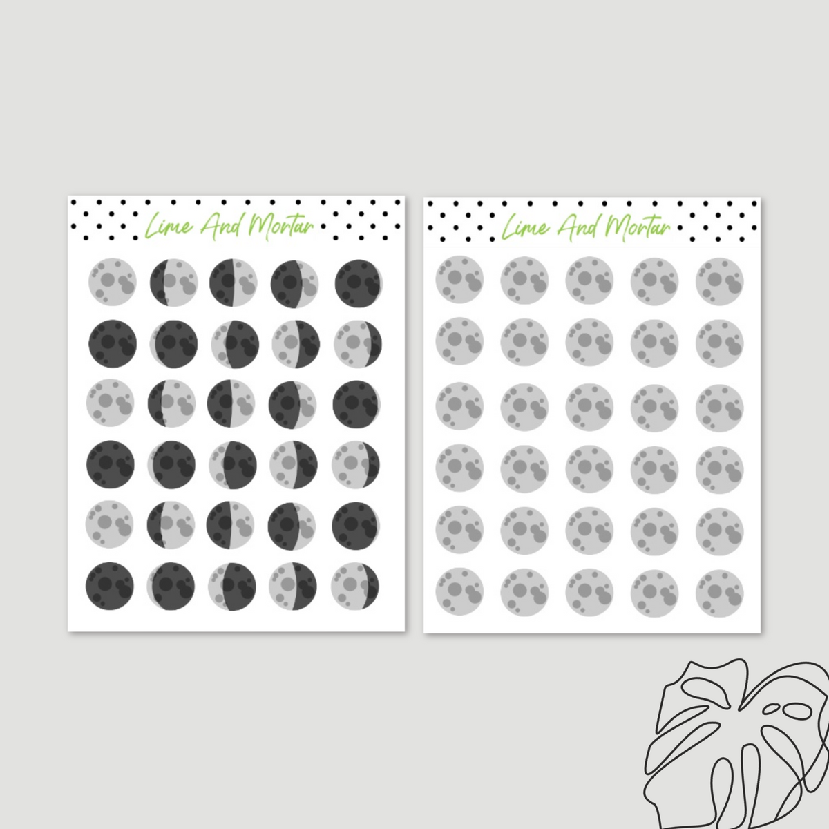 Moon Phase Mini Icon Stickers – Lime And Mortar