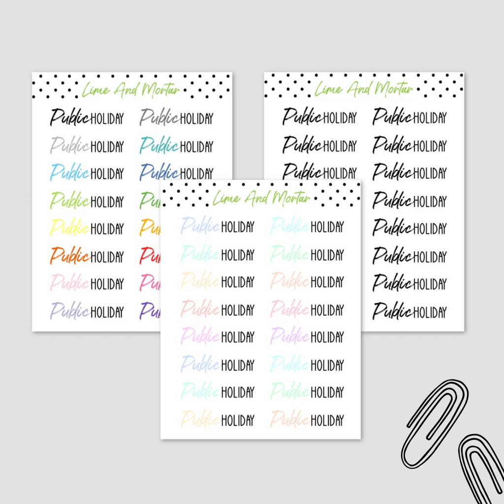 Public Holiday | Brand Font Duo Stickers