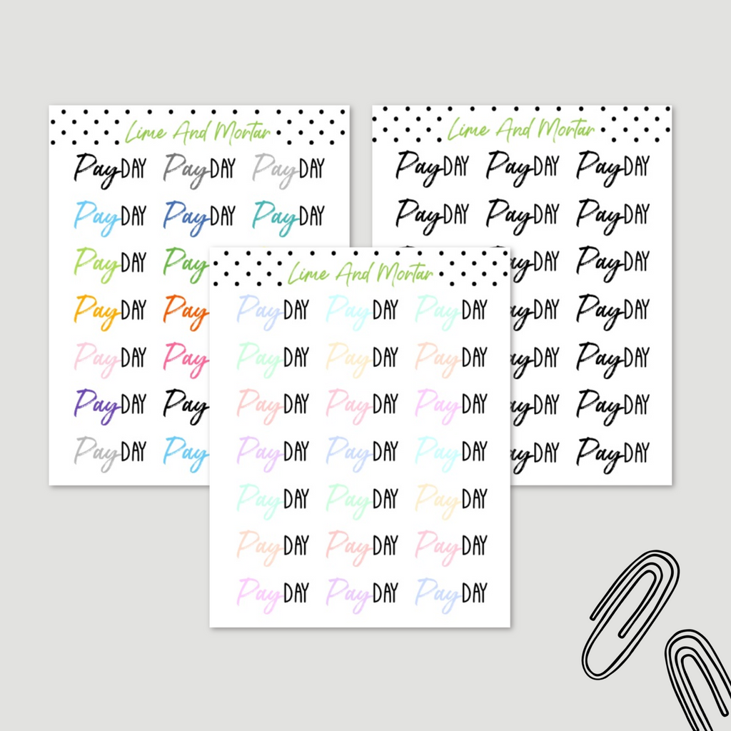Pay Day | Brand Font Duo Stickers