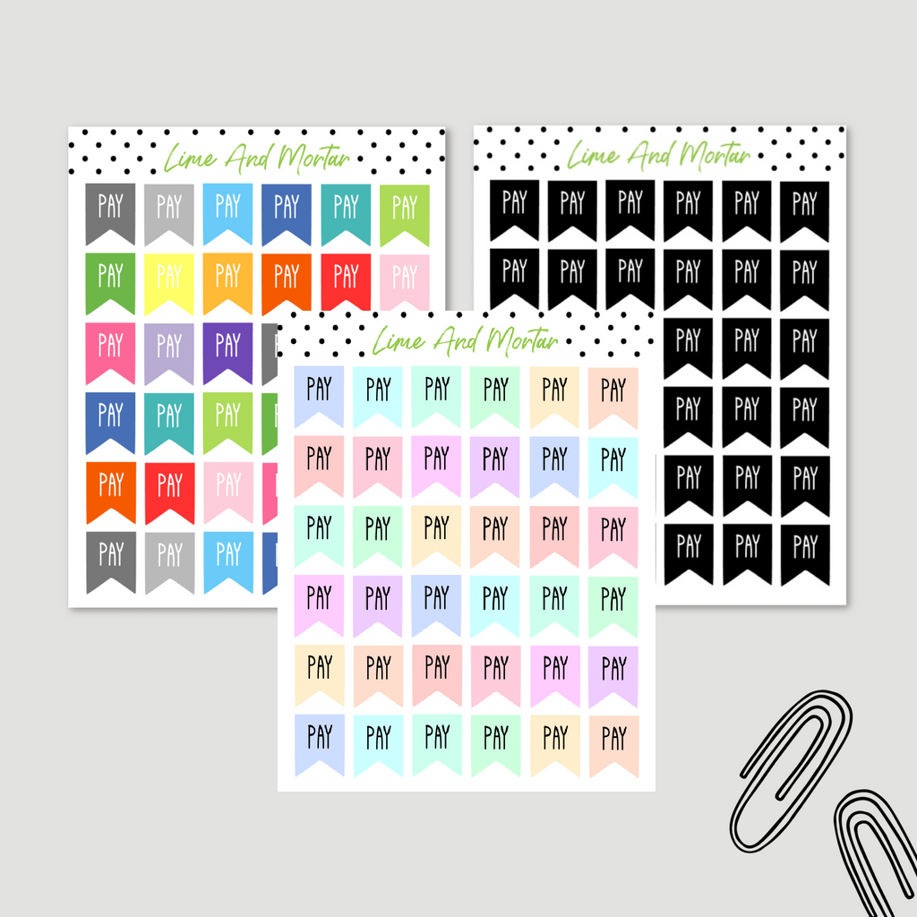 Pay Flag Stickers | 3 Colours