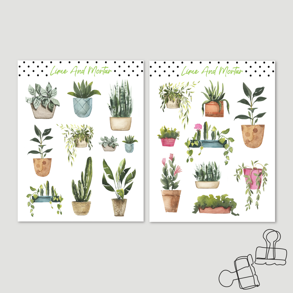 Plant Lover Water Colour Stickers
