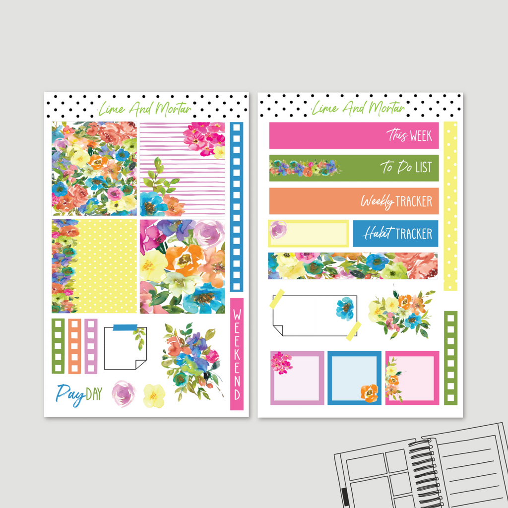 Rainbow Floral | Lime Weekly Kit