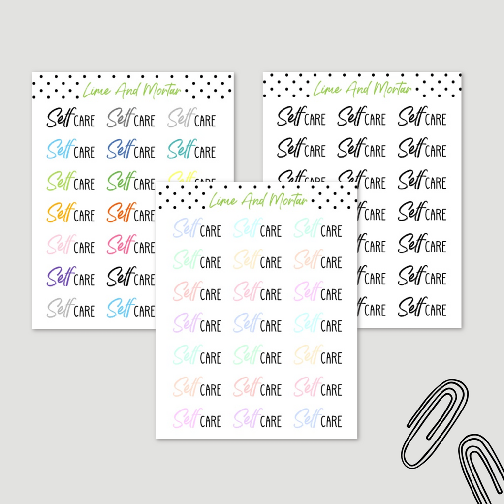 Self Care | Brand Font Duo Stickers