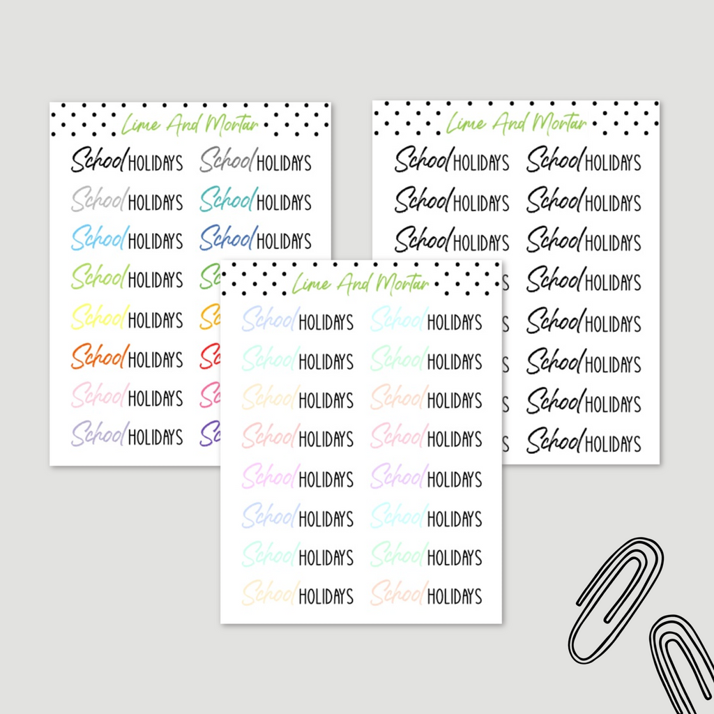 School Holidays | Brand Font Duo Stickers