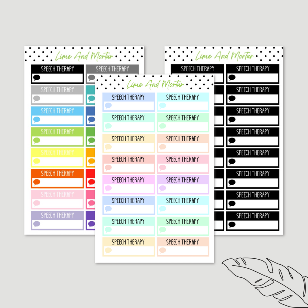 Speech Therapy Label Stickers