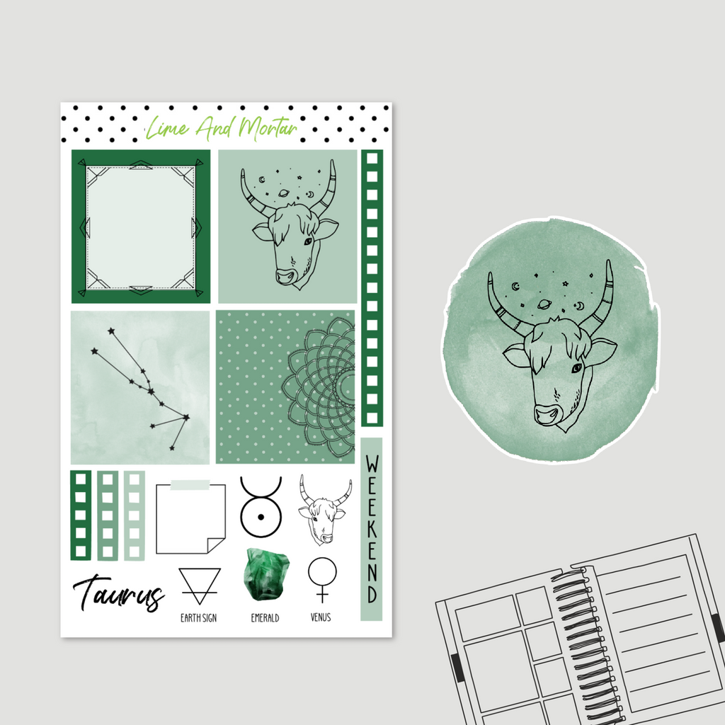 TAURUS | Lime Weekly Mini Kit + Die Cut Sticker