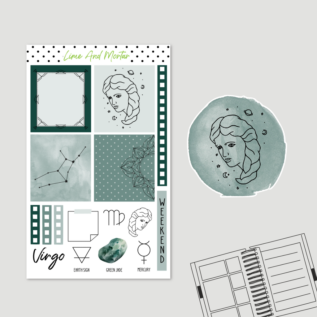 VIRGO | Lime Weekly Mini Kit + Die Cut Sticker