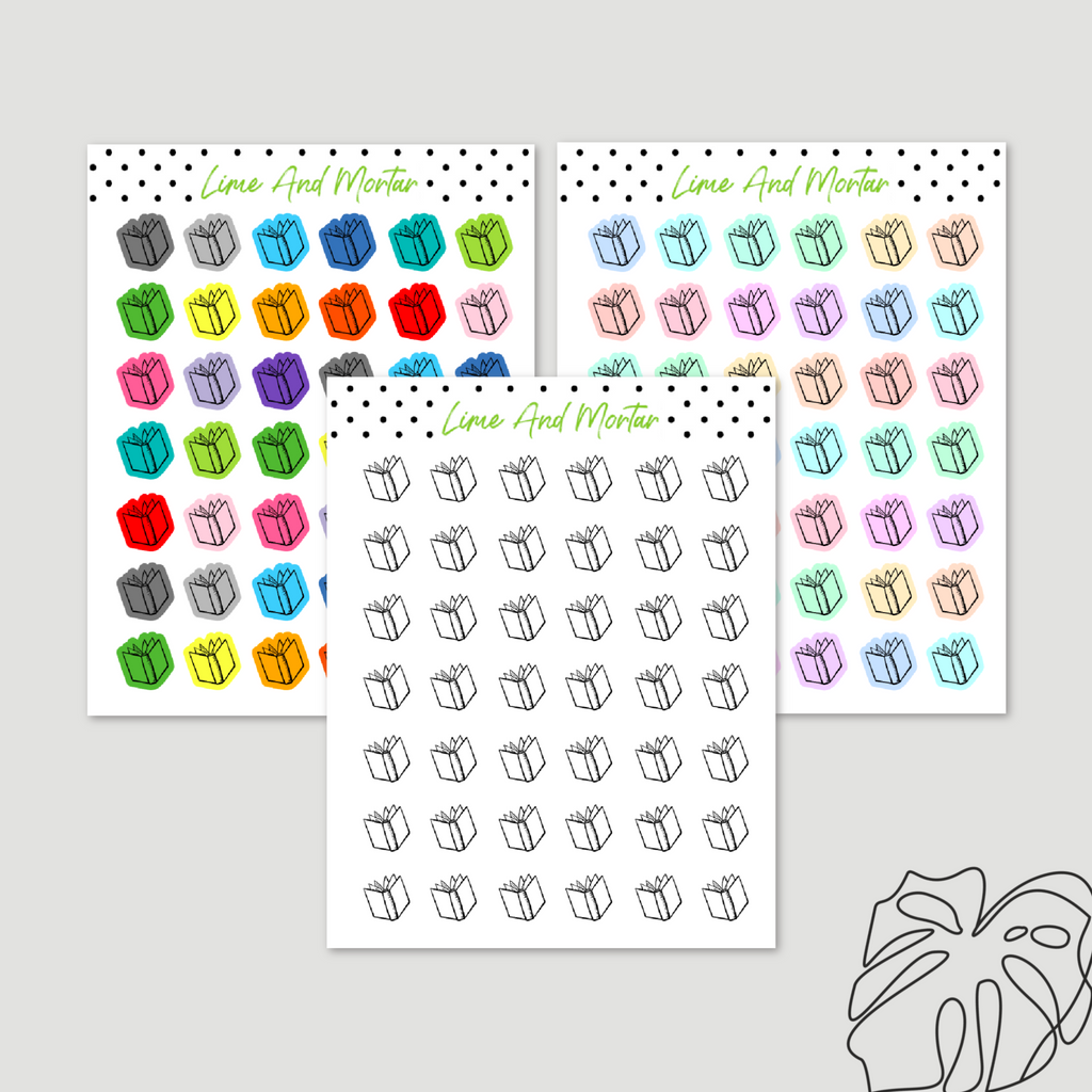 Books Mini Al Sticker Book Mini Icon Stickers – Lime And Mortar