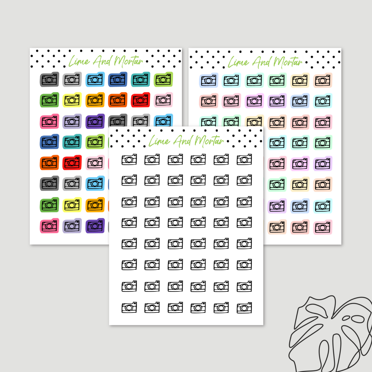 Camera Mini Icon Stickers – Lime And Mortar