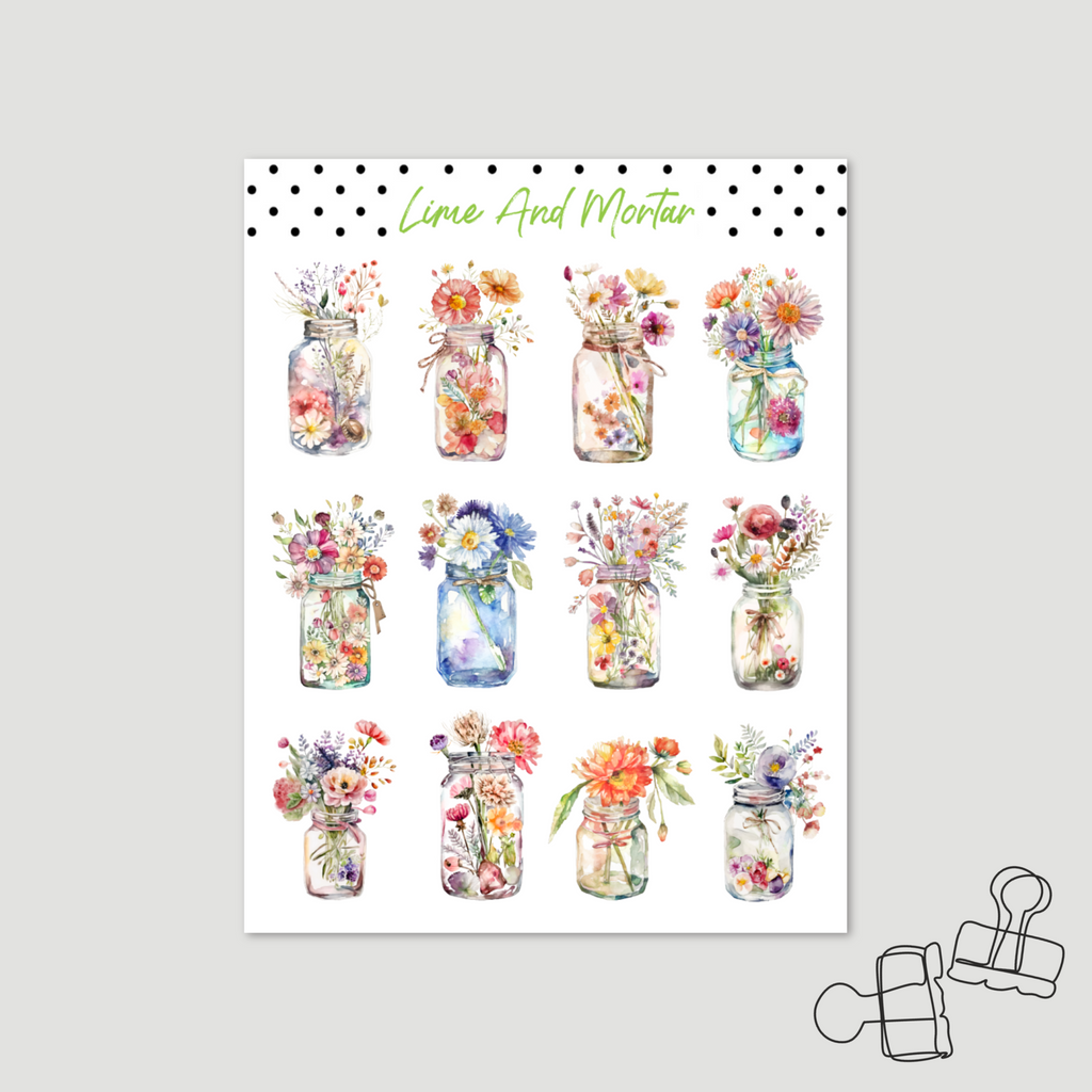 Flower Jar Stickers