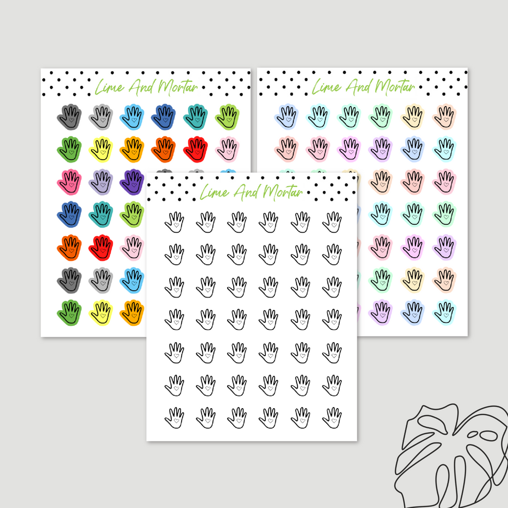 Handprint Playgroup Mini Icon Stickers