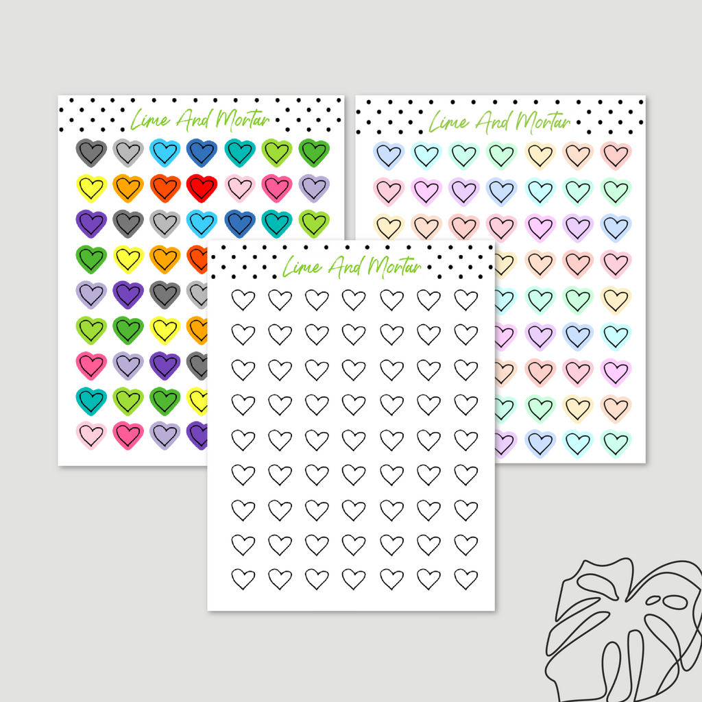 Hearts Mini Icon Stickers