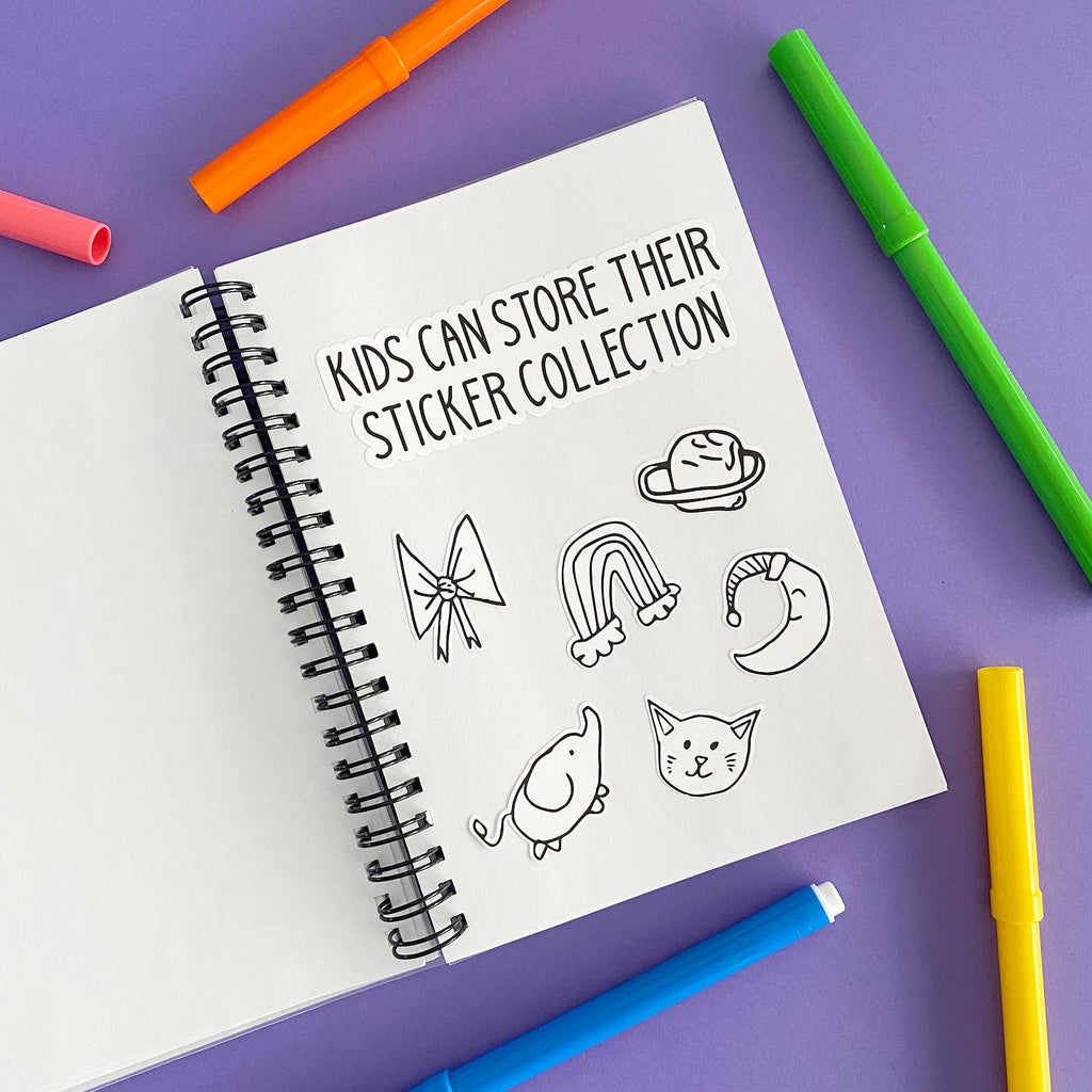 Colour In Kids Reusable Sticker Book | Hand Drawn by Sophie