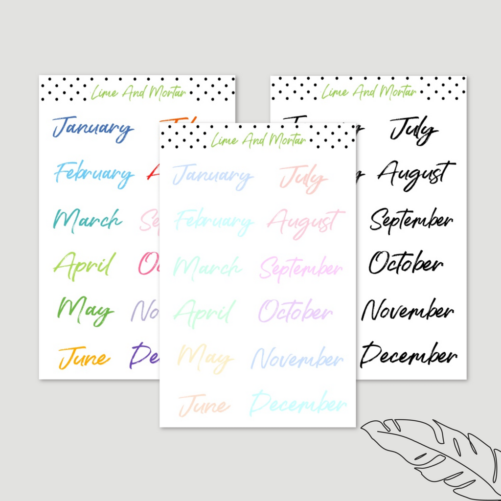 Month Brand Font Stickers