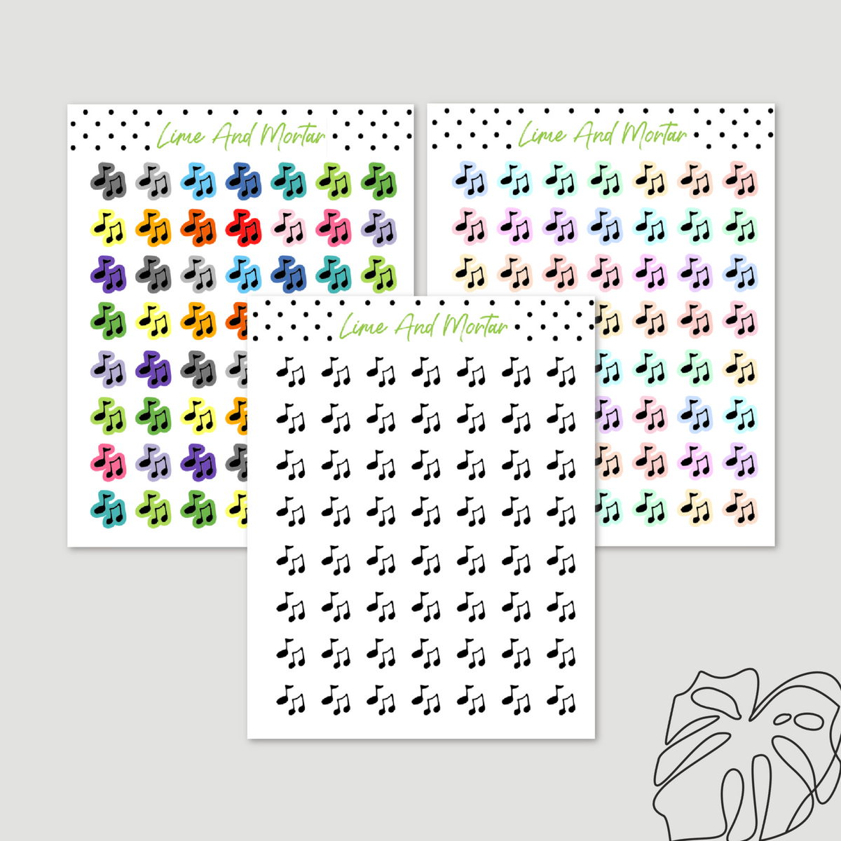 Music Mini Icon Stickers – Lime And Mortar