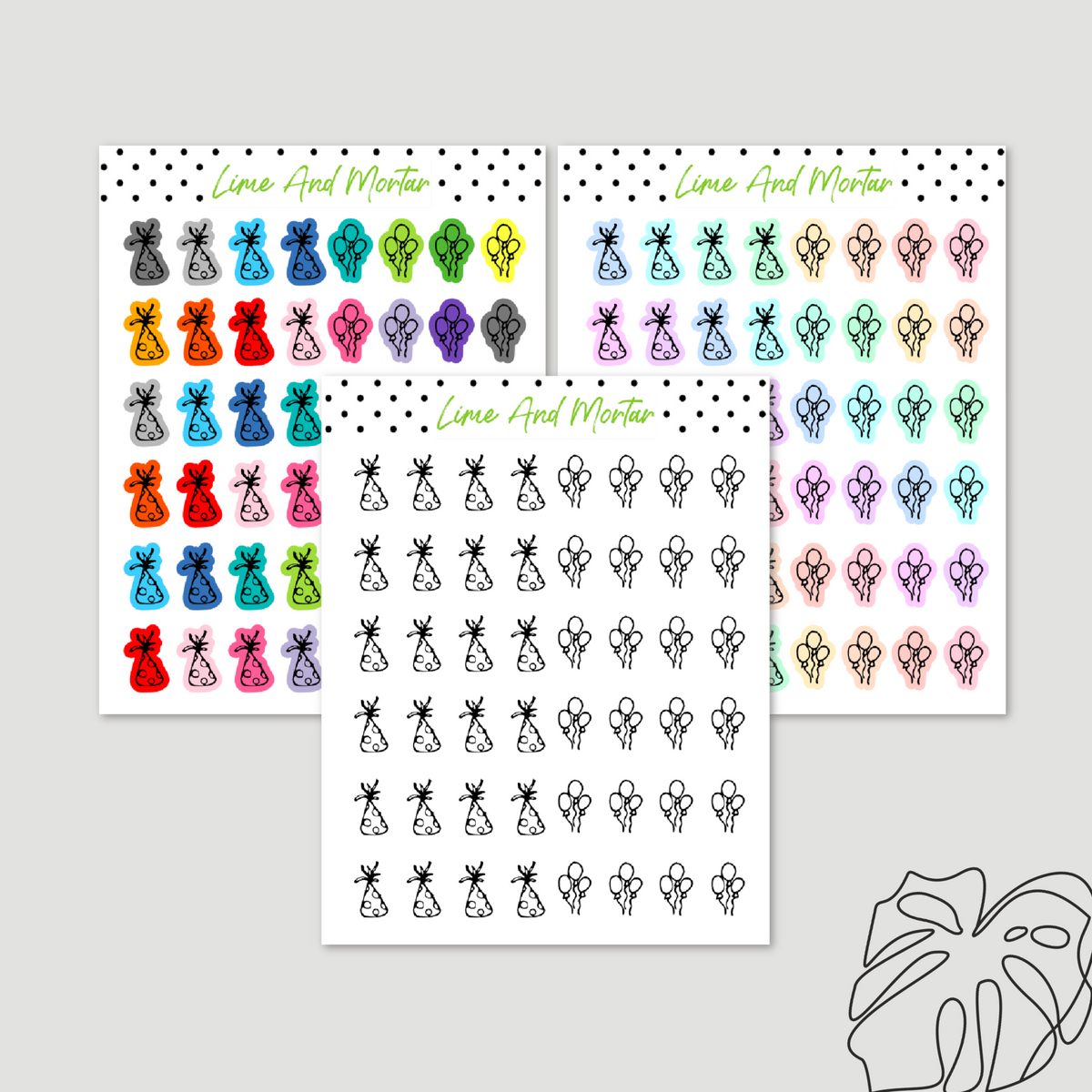 Party Mini Icon Stickers – Lime And Mortar