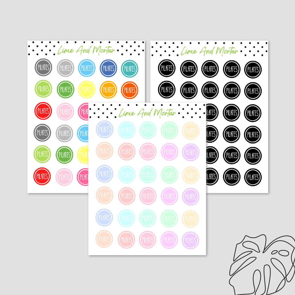 Pilates Dot Mini Icon Stickers