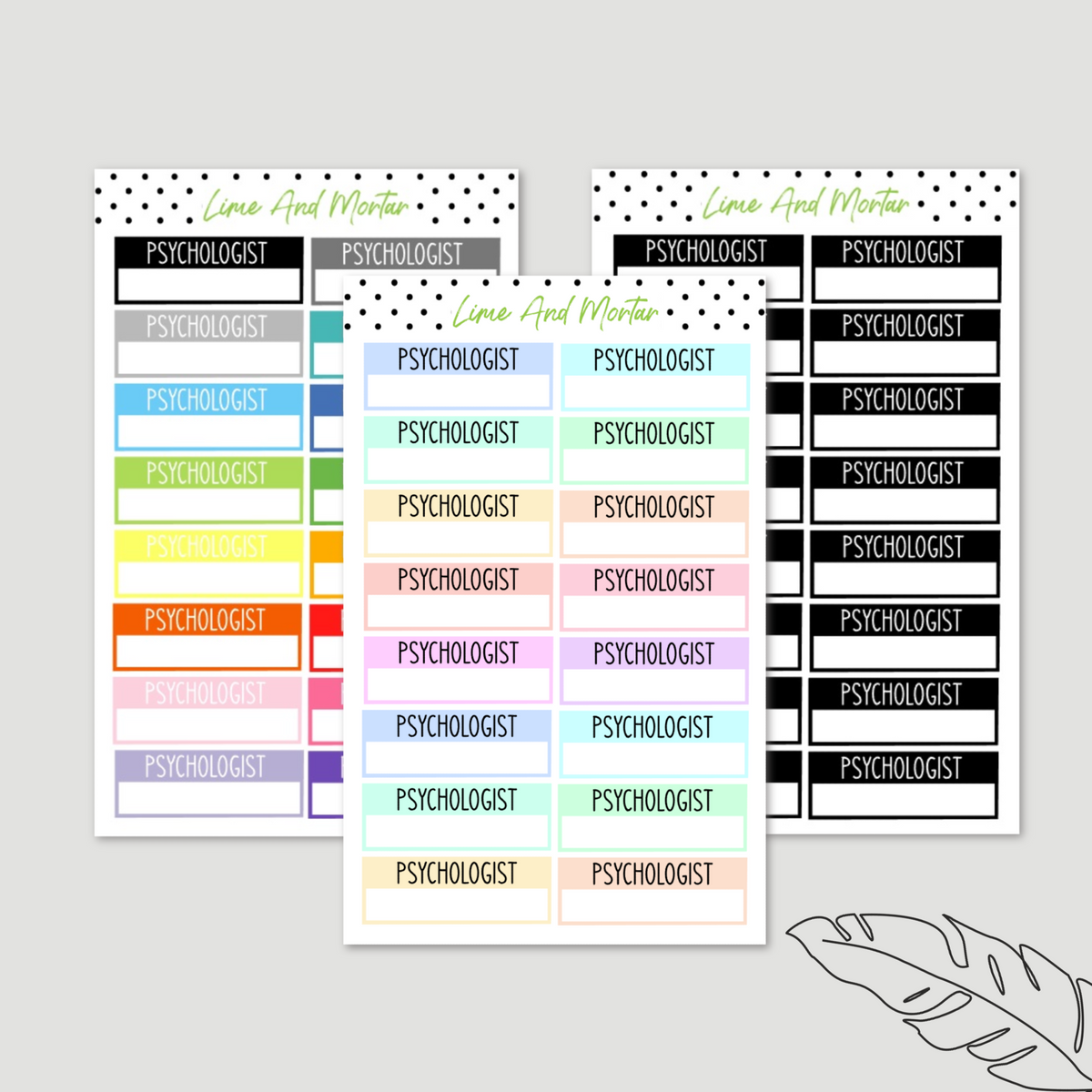 Psychologist Label Stickers – Lime And Mortar