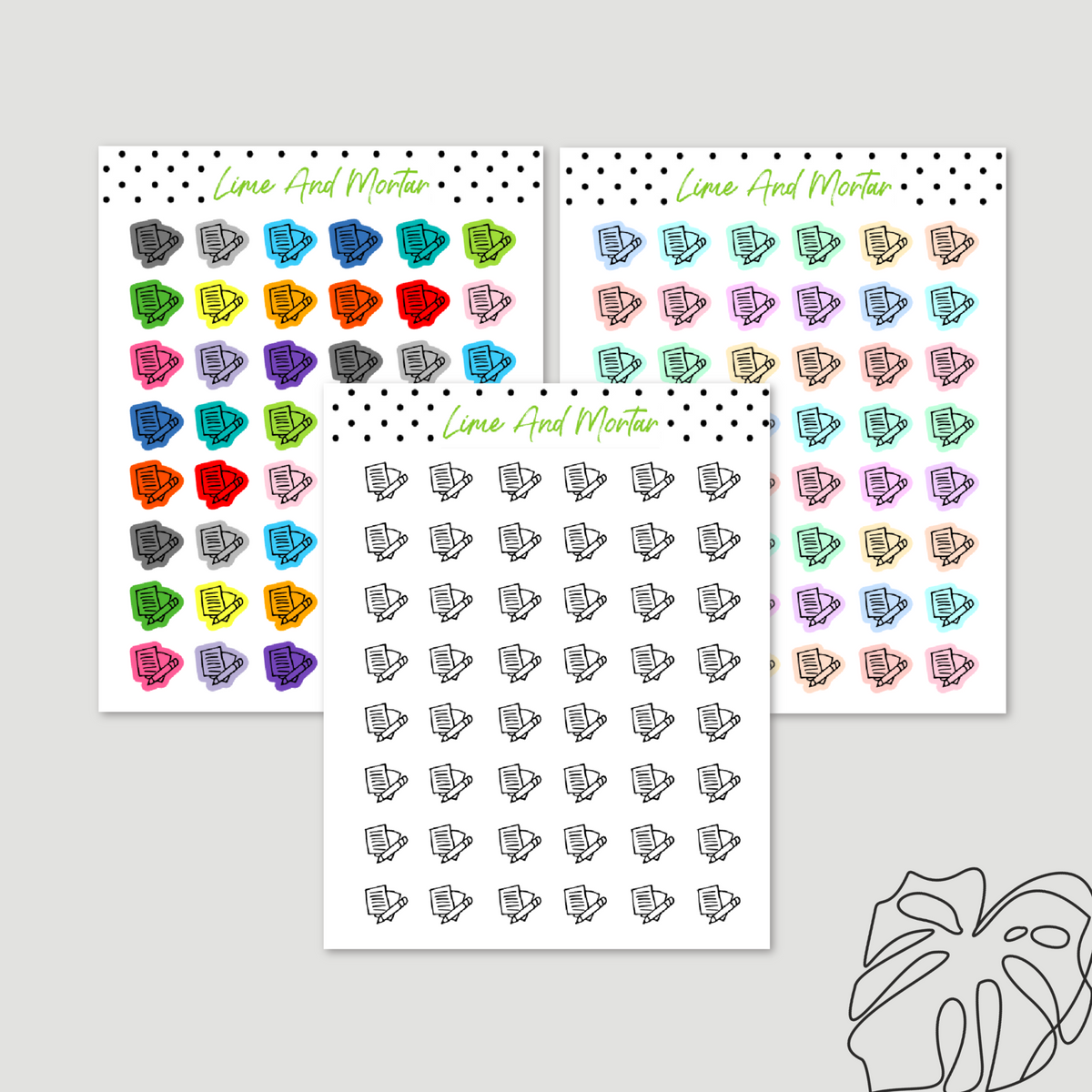 Study Mini Icon Stickers – Lime And Mortar